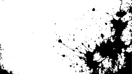 Fototapeta premium Dynamic Right-Side Black Ink Splatter on White Background