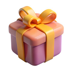 gift box with ribbon 3d icon illustration on transparent background