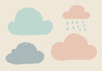 Pastel Cloud Doodles: Whimsical Sky Elements