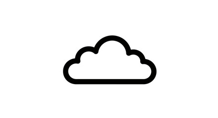 Simple Cloud Icon: Weather Symbol, Minimalist Design