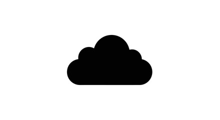 Simple Black Cloud Icon on White Background