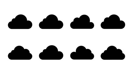 Cloud Silhouette Vector Set: Weather Icon Collection