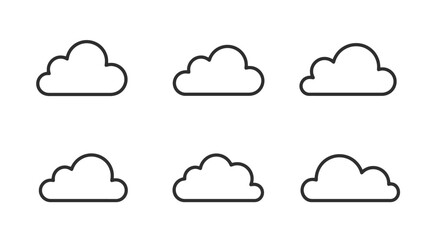 Cloud Icon Set: Simple Weather Vector Graphics