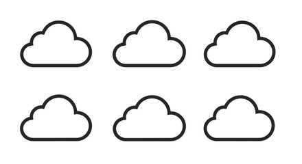 Simple Cloud Icon Set - Vector Weather Symbols