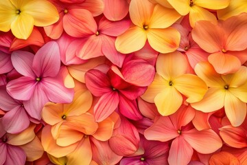 Fototapeta premium Vibrant dahlias in summer hues create a stunning floral display, Colorful background of Dahlia petals, summer colors in the garden