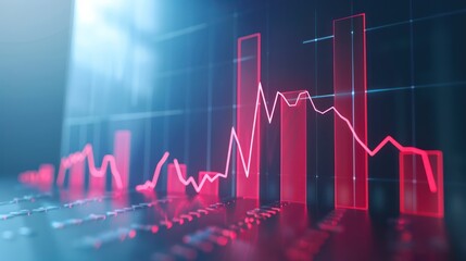 Graph showing changes in market value over time