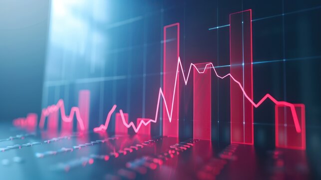 Graph showing changes in market value over time - Powered by Adobe