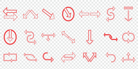 Arrow Icon Collection. Variety of Different Arrows Symbol Simple vectors.