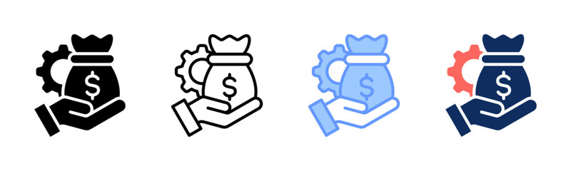 Wages icon sheet multiple style collection