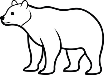 Bear Silhouette Vector Illustration In White Background