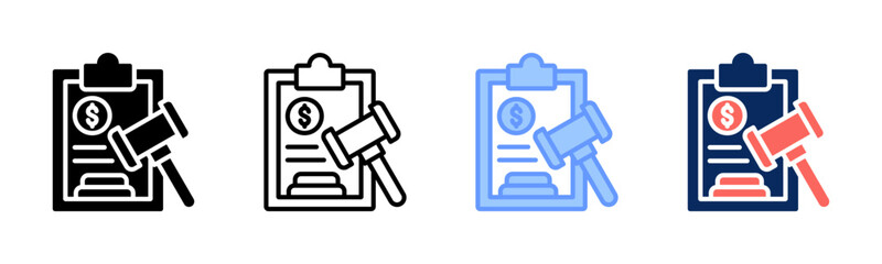 Penalty icon sheet multiple style collection