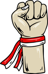 Vector Illustration of Indonesian Independence Day Fist