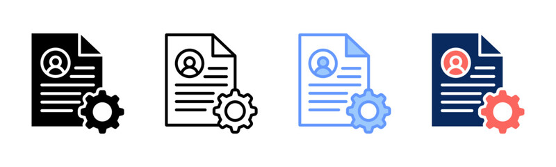 Management icon sheet multiple style collection