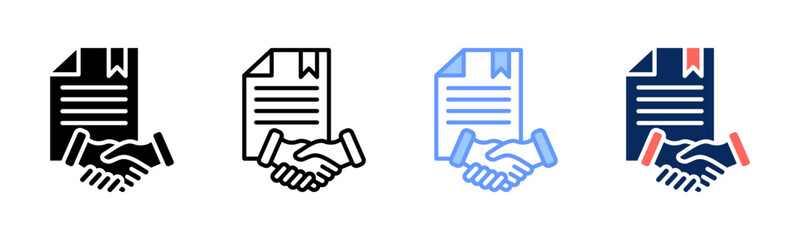 Agreement icon sheet multiple style collection