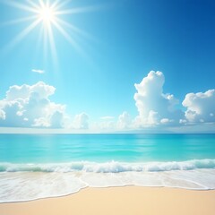 Obraz premium Beautiful tropical beach with blue sky