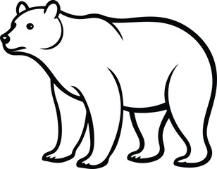 Bear Silhouette Vector Illustration In White Background