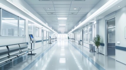 Naklejka premium Modern hospital with high-efficiency medical equipment