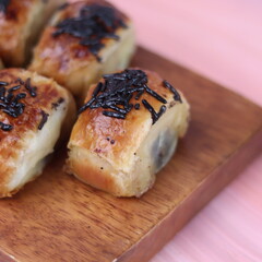 Jakarta's signature baked Bolen cake photographed at various angles of 45 degrees, front view and...