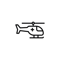 Emergency ambulance, helicopter icon vector