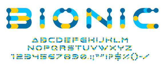 Modern geometric font, abstract typeface letters, creative type, futuristic techno abc alphabet characters. Vector typography future technology abstract geometric font english abc with connect dots