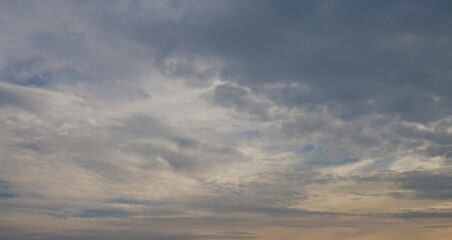 Evening sky with black clouds, suitable for background
