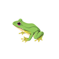 Naklejka premium Illustration of a green frog with a smooth and slightly shiny appearance