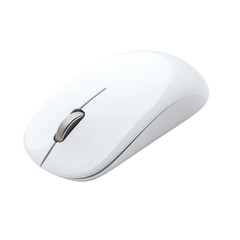 White computer mouse isolated on a bright background for modern tech visuals, White Computer mouse isolated on background Transparent background