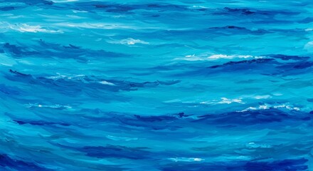 Fototapeta premium Abstract Illustration of Blue Ocean Waves