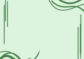 Blank certificate background in green with simple line and wave motif