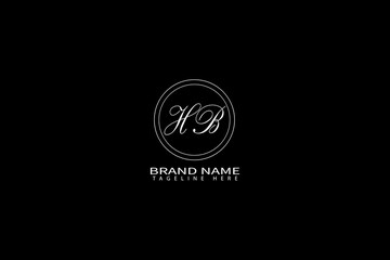 Elegant HB Monogram Logo – Luxury Minimal Initial Design for Branding