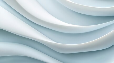 Abstract flowing pastel blue and white curves, creating a smooth, elegant, and calming visual texture