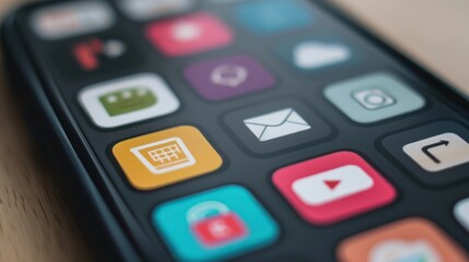 Interactive screen displaying various purchase icons for a mobile app.