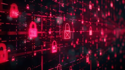 Obraz premium Visualization of secure message transmission with encryption symbols.