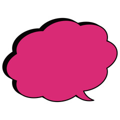 雲形吹き出し　アイソメトリック　ピンク　ピンク色