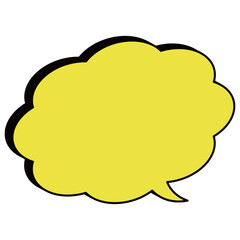 雲形吹き出し　アイソメトリック　黄色