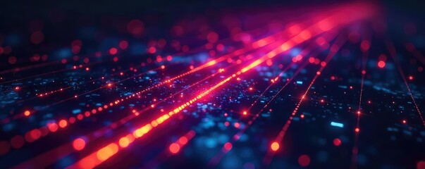 Obraz premium Abstract network connection conduits glowing brightly, signifying digital pathways and data transfer, illustrating modern technology and global connectivity , server, modern