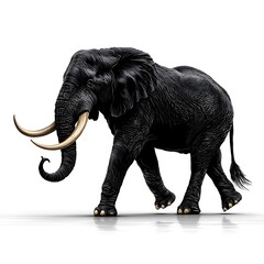 Obraz premium Majestic black elephant walking gracefully forward high resolution picture