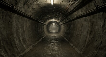 Dark Underground Tunnel 3D Illustration