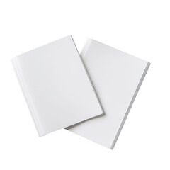 Two blank booklets mockup isolated on transparent background