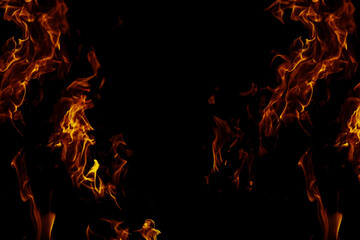 Intense Flames Against a Black Backdrop