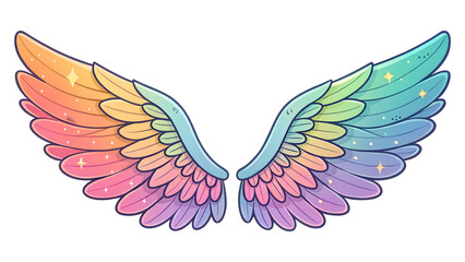 Obraz premium Cartoon Wings. PNG.