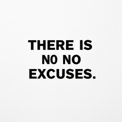 Fototapeta premium No Excuses Motivational Quote Typography Illustration