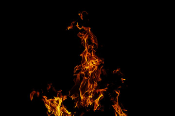 Intense Fire Flames Against a Black Background