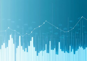 Naklejka premium Financial Chart with Upward Trend on Blue Background