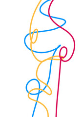 colorful party streamers line element transparan background 