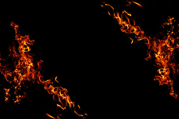 Intense Flames Against a Dark Background