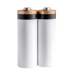 Two aa batteries isolated on transparent background