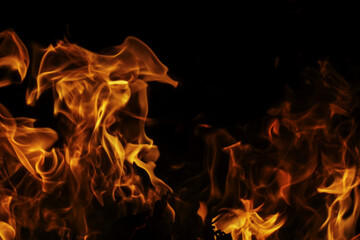 Fiery Flames Dancing in the Darkness