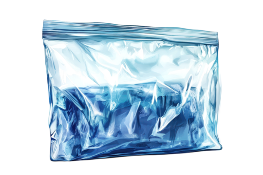 An empty plastic bag symbolizing potential awaits filling with memories or essentials on transparent background