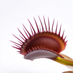 Venus flytrap macro close up shot on white background